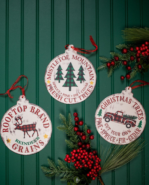 Metal Holiday Design Decorative Christmas Ornaments