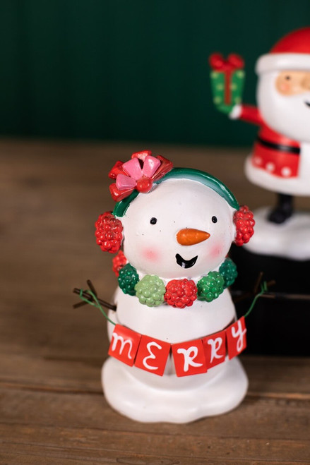 Resin Snowman Red Banner