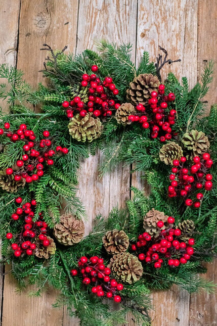 Cedar Pinecone and Red Berry Wreath Cedar Pinecone and Red Berry Wreath