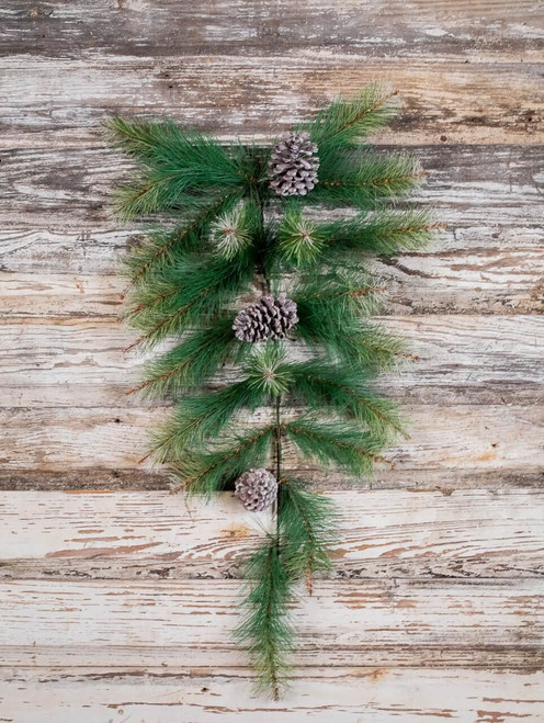 28” Pine Teardrop with Frosted Pinecone