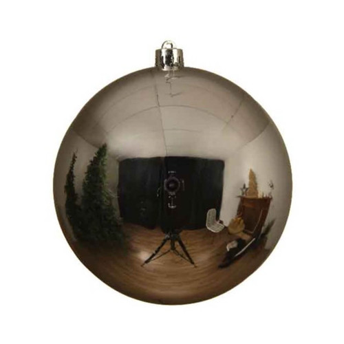 Silver Shatterproof Christmas Tree Ornaments - 14cm Diameter
