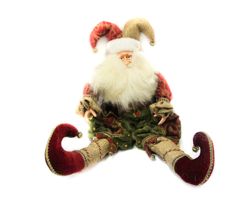 20" Sitting Elf Santa
