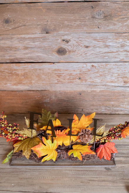 14” Metal Fall Decor Centerpiece