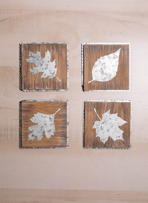 5.5" x 5.5" Tin Galvanized Leaf Wall Decor