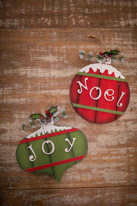 10” Deco Joy/Noel Ornament