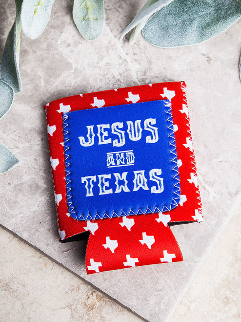 Jesus And Texas Drink Koozie Christmas Giftables