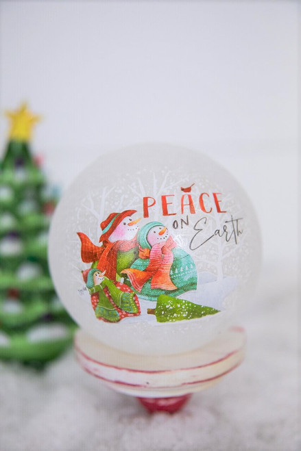 Frosted Glass Snowman Sphere Luminary