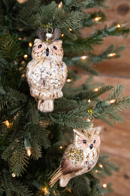 5.63” Glass Owl Ornament