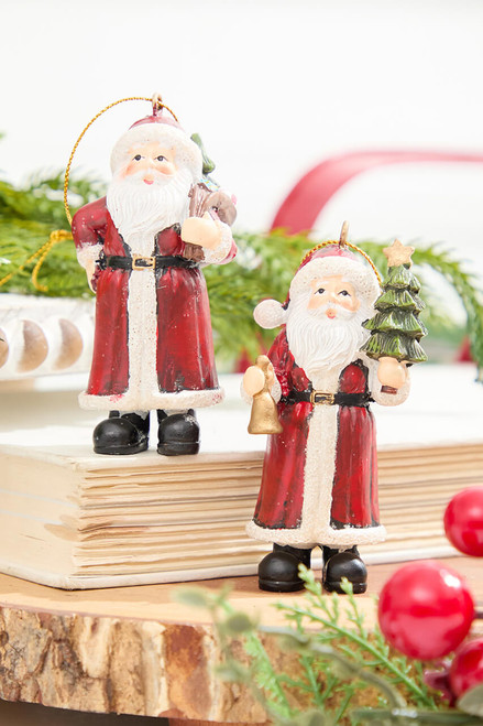 3” Resin Santa Ornaments
