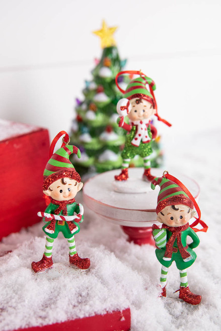 4” Resin Jolly Elf Ornament