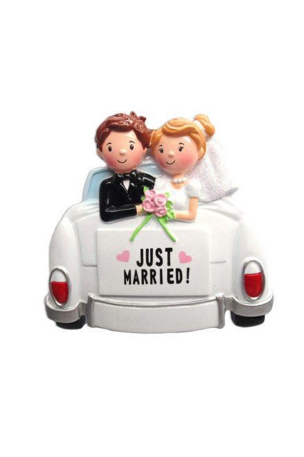 3" Just Married Customizable Ornament