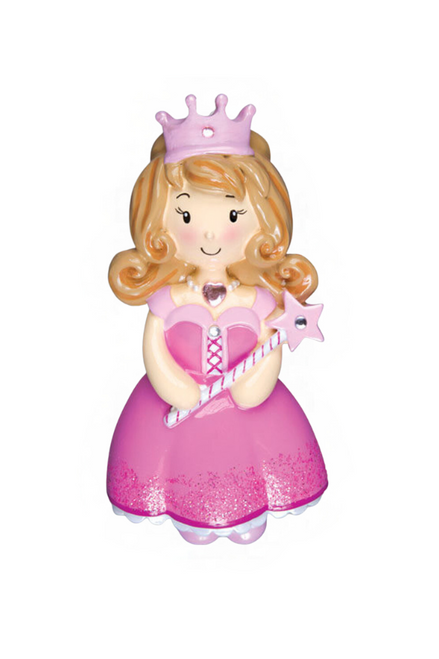 4" Pink Princess Customizable Ornament