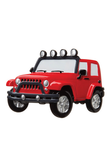 2.5" Red Jeep 4x4 Customizable Ornament