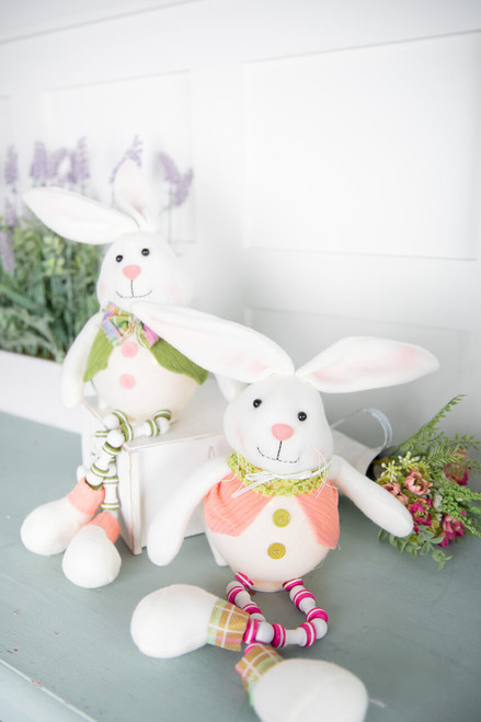 16” B/O Lighted Fabric Easter Bunny Shelf Sitter