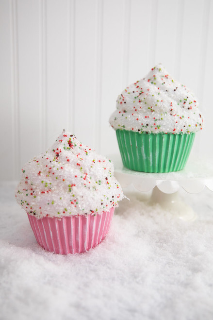 5.5” Cupcake with Sprinkles Christmas Ornaments