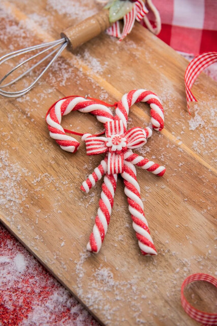 6” Clay Dough Candy Canes Ornament