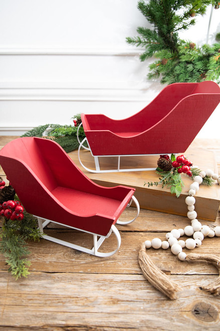 Wooden Santa Sleigh Set