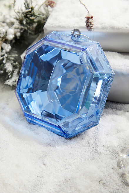 6" Blue Jewel Ornament