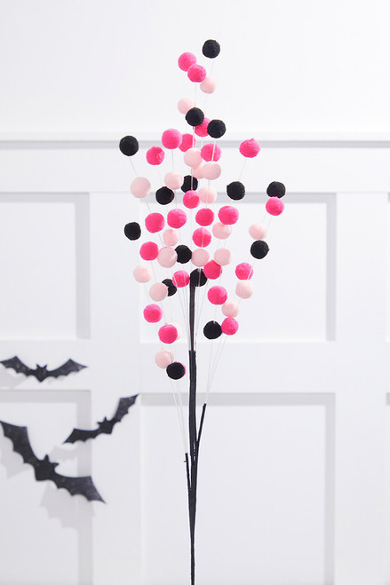 30” Pink & Black Felt Ball Spray