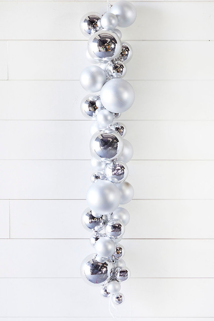 36" Silver Matt/Shiny Ball Drop