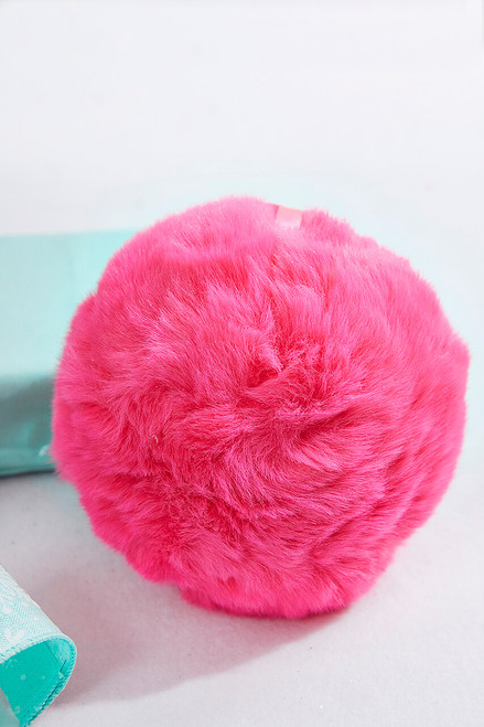 6” Pink Faux Fur Ornament
