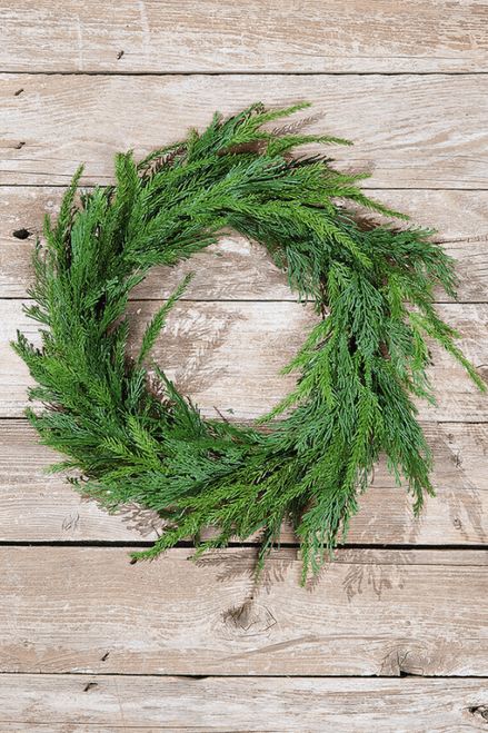 24” Natural Touch Cedar Wreath