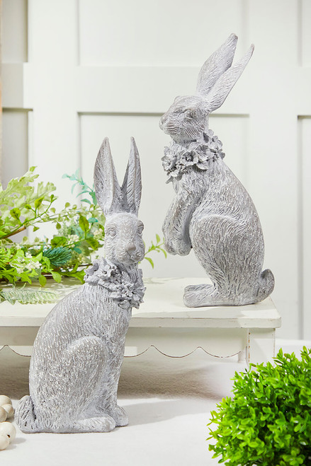 13" Bunny Resin Figures