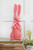 16" Flocked Bunny with Ribbon - Pink