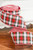 4" x 10 Yard Red Gingham Back Dupioni Plaid Ribbon