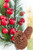 16" Magnolia Leaf Berry Pine Cone Pick Detail