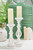 16”-13” Pillar Wood Candle Holder Set Styled
