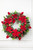 32” Pine Wreath W/ Poinsettias/Ball Ornaments/Glitter Berries