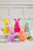 Flocked Colorful Easter Bunnies