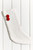20" Stocking With Pom Poms - White Stocking with Red Pom Poms