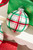 4" - 5.5" Red and Green Plaid Glass Ornaments - Ball