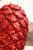9" Glitter Pinecone with Hanger - Red - Close Up