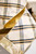 4" x 5 Yard Plaid Bias Cut Metallic Dupion Back Ribbon - Close Up