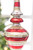 12" - 12.5" Red Glass Finial Ornament - Close-Up