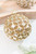 5” Mercury & Pearl Beaded Glass Ornament - Gold Option
