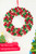 12" Jingle Bell Wreath with Ribbon - Multi