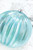 6.75" Northern Sky Blue Pleated Glass Ball Ornament - Close-Up