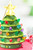 Mini Nostalgic Tree Ornaments - Green with Multi Lights Up close