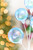 15" Blue Iridescent Ball Pick - Close-Up