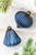 3.5" Blue Ribbed Glass Ornament