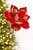 19" x 10" Red & Gold Glitter Magnolia Stem