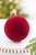4" Burgundy Flocked Ball Ornament