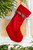 20" Red Velvet with Braided Cuff Stocking