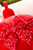 10" Red Velvet with Sequin Bow Ornament - Close-Up