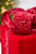 16" Red Velvet Sequin Gift Box - Bow Detail