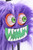 21" Purple Furry Halloween Monster Spray - Close-Up